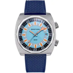 Seestern S471.02.E with light blue dial on blue rubber strap