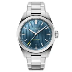 Tusenö Windseeker Blue, blue-grey dual-surface dial on steel bracelet