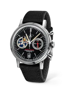 Undone Urban Disney Space Legend chronograph with black dial and Mickey Mouse astronaut register on a black Cordura strap
