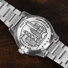 Oak & Oscar Humboldt GMT 2026 Chicago Edition, solid caseback with Chicago-themed engraving