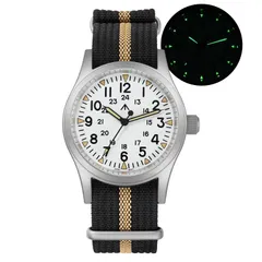 Militado ML05B, White dial, on nylon strap