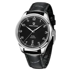 Pagani Design PD-YS003 with black dial on black leather strap