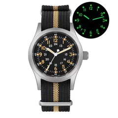 Militado ML05B, Black 24-Hour Indices dial, on nylon strap