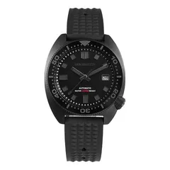 San Martin SN0068G-DH black IP with grey markers on rubber strap