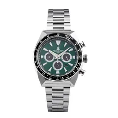 Tactical Frog Solar VS75 Chronograph 43mm with green dial on steel bracelet