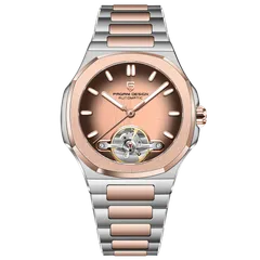 Pagani Design PD-YS025 with salmon gradient dial, rose-gold-tone bezel and two-tone bracelet