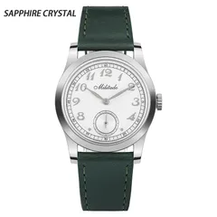 Militado ML01 (Sapphire) with Grained White small-seconds dial on leather strap