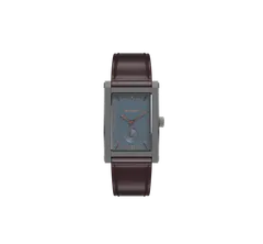 echo/neutra Rivanera Payne's Grey one-of-a-kind on burgundy leather strap