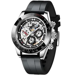 Pagani Design PD-1653 with black tachymeter bezel on black rubber strap