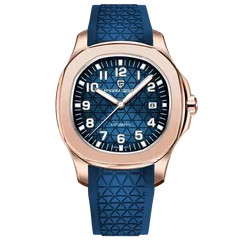 Pagani Design PD-YS031 with rose-gold-tone case and blue dial on blue strap