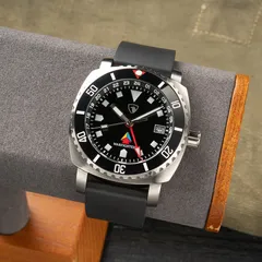 Raven MCTP 42mm GMT Diver, black dial with Warfighters logo, on rubber strap