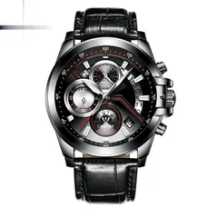 Cadisen C9016 with black dial on a black leather strap