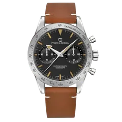 Pagani Design PD-1766 chronograph in Black on the leather strap