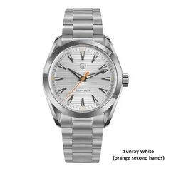Watchdives WD0006 with white sunray dial and orange seconds hand
