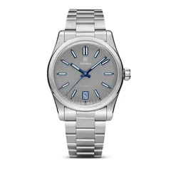 Traska Commuter 36 Date, gray lacquered dial, front view