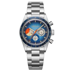 Addiesdive AD2551 chronograph with blue gradient dial and blue bezel