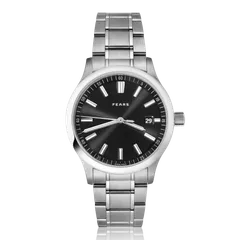 Fears Redcliff 39.5 Date with sunburst Raven Black dial on the steel bracelet