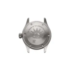 Bausele 125 Field caseback engraved with the Rising Sun badge