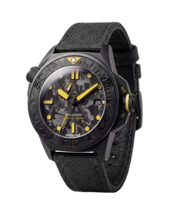 Undone Aquadeep Submerge Carbon Black Edition with forged carbon dial on a black strap