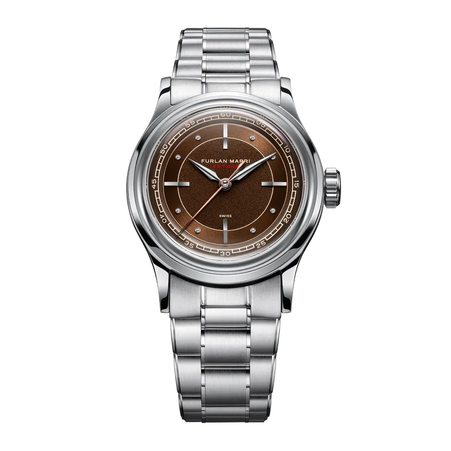 Furlan Marri Outback Songlines Time+Tide edition, brown lacquered dial on three-link bracelet