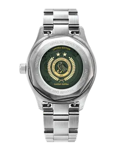 Undone Basecamp Titanium GIFC Limited Edition caseback marked titanium case and back, pressure tested to 100M, with the Geylang International Football Club Golden Jubilee print