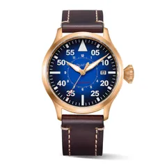 Aquatico Bronze Horizon Hawk with gradient blue dial