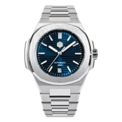 San Martin SN075-G with blue dial on integrated bracelet