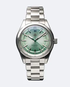 Beaucroft Element with light green gradient with sunburst finish and lime accents dial on steel bracelet
