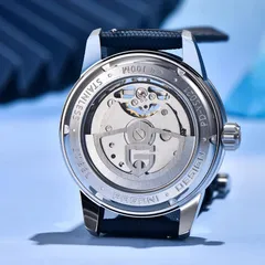 Pagani Design PD-YS021 screw-down display caseback engraved PD-YS021, 100M and Stainless steel, with a rotor carrying the PD logo