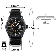 Addies 1508 dimension graphic (44mm, 49.7mm, 10.7mm, 22mm, 206mm, 73g)