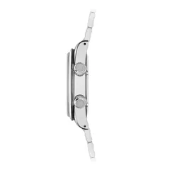 Traska Seafarer case profile showing the two crowns and box sapphire