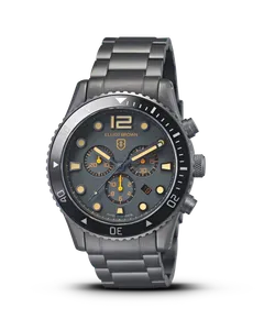 Elliot Brown Bloxworth Gunmetal, Grey and Orange Dial