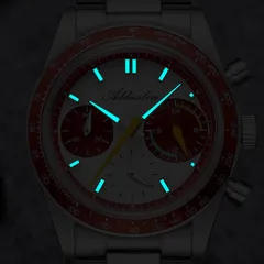 Addiesdive AD2539 lume shot, hands and markers glowing blue
