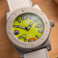 Isotope Hydrium Wasabi, green dial with chopstick hands