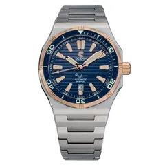 Ocean Crawler Bolt, Blue, Solid 18K Red Gold Bezel