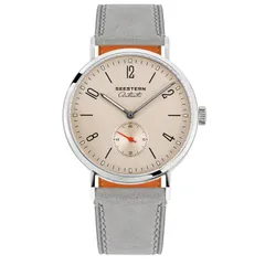 Seestern Original S382.02.G with champagne dial on grey leather strap