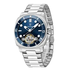 Pagani Design PD-1833 with blue dial and blue bezel on steel bracelet