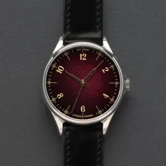 anOrdain Model 1 38mm Plum Fumé, vitreous enamel dial, on black shell cordovan strap