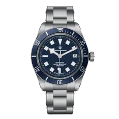 Pagani Design PD-1671 with blue textured dial and blue bezel on steel bracelet
