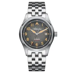 Addiesdive AD2562 "Black" with charcoal grey textured dial and orange-tone numerals