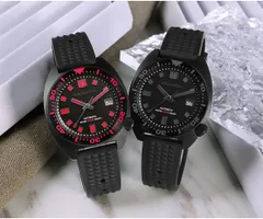 San Martin SN0068G-DH in black IP with red and grey markers on rubber straps