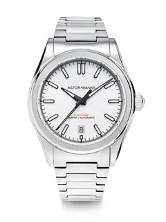Astor+Banks Fortitude Pro, polar white dial, on steel bracelet
