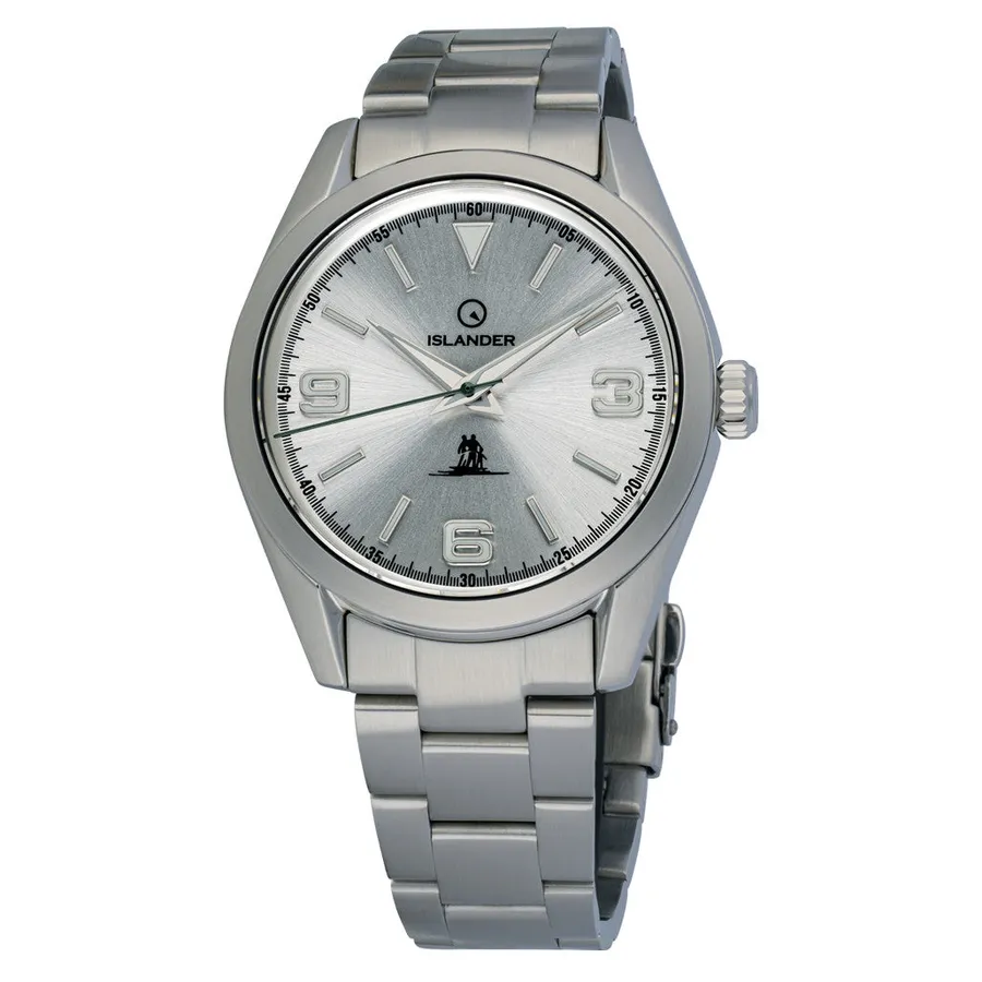 Islander Journey BDL77 40mm with silver sunburst dial, 3-6-9 numerals and oyster bracelet
