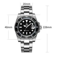 Addiesdive H3QZ dimension graphic (20mm lugs, 48mm lug-to-lug, 228mm length)
