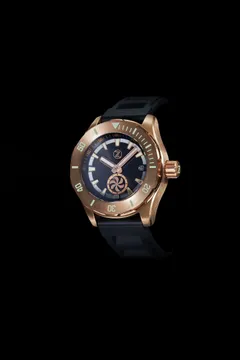 Zelos Abyss 2 Turbine 3000m Bronze, black dial with turbine small seconds at 6