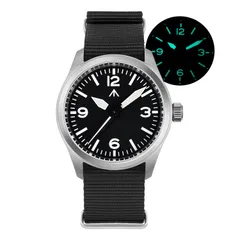 Militado ML08 (VH31) with black 3-6-9-12 dial on black nylon strap