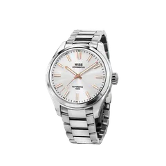 Wise Adamascus AD990 in 904L steel, silver sunray dial without date, on 904L bracelet