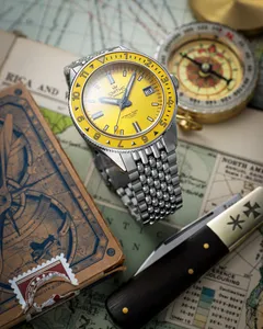 Timefactors Smiths Caribbean 1000 PRS-55, yellow dial and bezel
