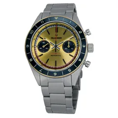 Islander Bridgehampton chronograph with golden dial and dark blue bezel