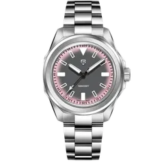 Pagani Design PD-YS038 with pink-to-grey gradient dial on steel bracelet